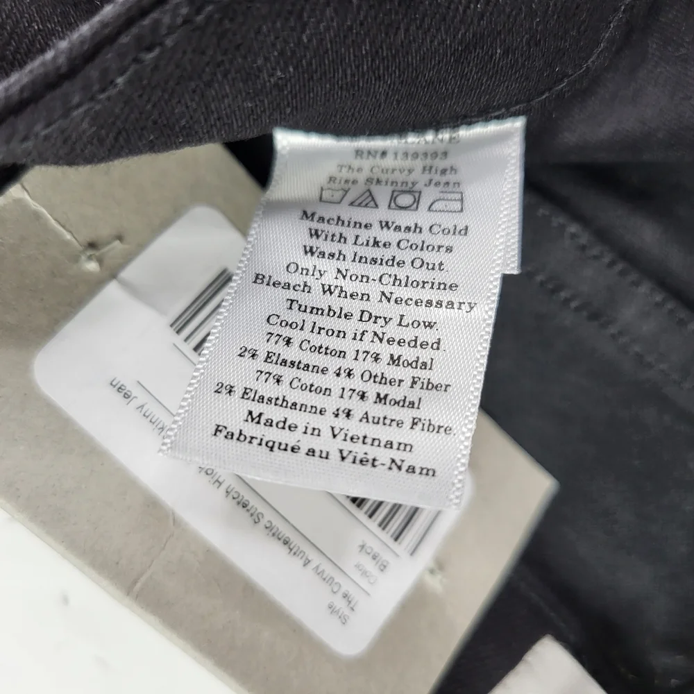 Everlane Black Curvy High Rise Skinny Jeans sz 26 regular - Picture 4 of 6